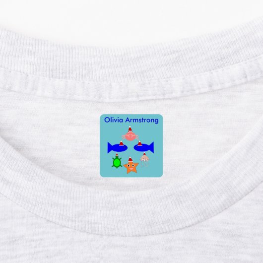 クリスマス海の生き物 ラベル (貼付)