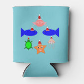 クリスマス海の生き物 缶クーラー (正面)