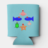 クリスマス海の生き物 缶クーラー (裏面)