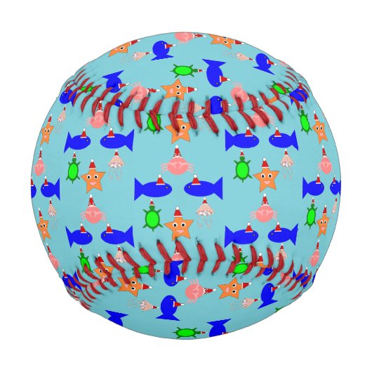 クリスマス海の生き物 野球ボール (正面)