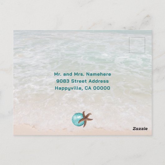 クリスマス海波海nグリーティングポストカード ポストカード (裏面)