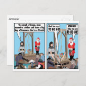 クリスマス海賊のジョーク ポストカード (正面/裏面)