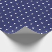 クリスマス海軍の青い白い雪のかわいいギフト ラッピングペーパー (角)