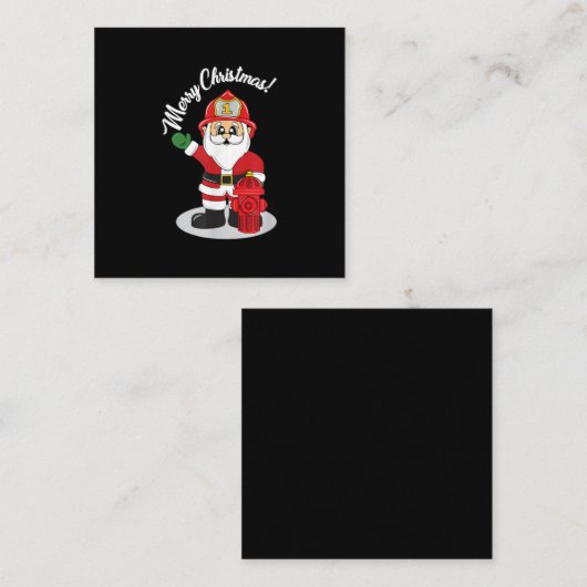 クリスマス消防士サンタウィンター スクエア名刺 (正面/裏面)