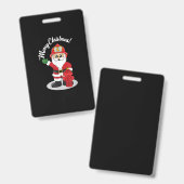 クリスマス消防士サンタ冬 バッジ (正面&裏面)