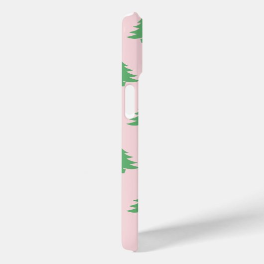 クリスマス淡い色のピンクと緑の木のモノグラム Case-Mate iPhoneケース (裏面 / 右)