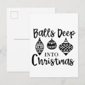 クリスマス深いへのボールおもしろいクリスマス インビテーションポストカード (正面/裏面)