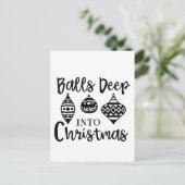 クリスマス深いへのボールおもしろいクリスマス インビテーションポストカード (スタンド正面)