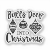 クリスマス深いへのボールおもしろいクリスマス シール (正面)