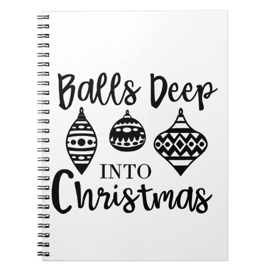 クリスマス深いへのボールおもしろいクリスマス ノートブック (正面)