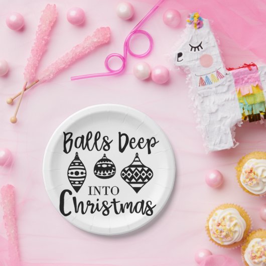 クリスマス深いへのボールおもしろいクリスマス ペーパープレート (パーティー)