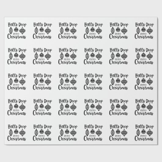 クリスマス深いへのボールおもしろいクリスマス ラッピングペーパー (フラット)