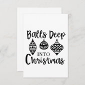 クリスマス深いへのボールおもしろいクリスマス 招待状 (正面/裏面)