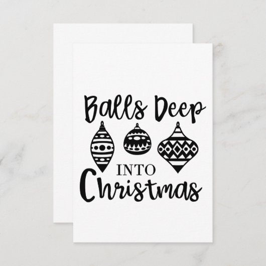 クリスマス深いへのボールおもしろいクリスマス 招待状 (正面/裏面)