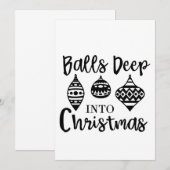 クリスマス深いへのボールおもしろいクリスマス 案内状 (正面/裏面)