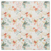 クリスマス深紅色と休日の挨拶 ファブリック (見本)