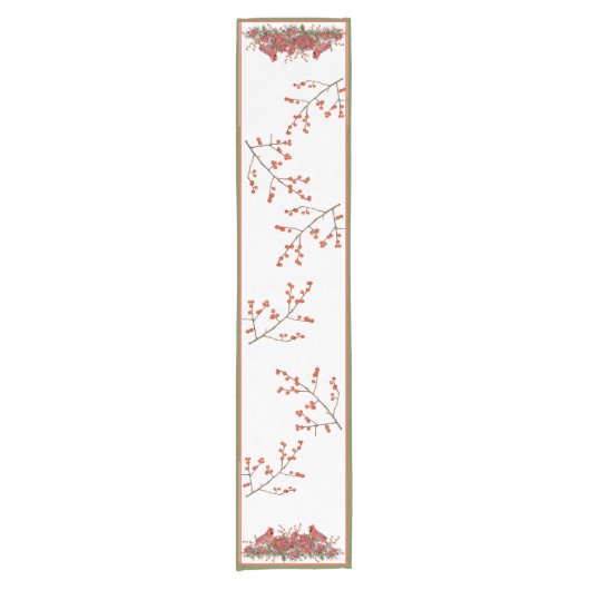 クリスマス深紅色ショートテーブルランナー ショートテーブルランナー (正面)