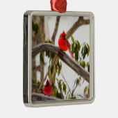 クリスマス深紅色シーン メタルオーナメント (右)