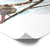 クリスマス深紅色プリント ポスター (角)