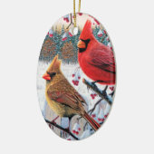 クリスマス深紅色 セラミックオーナメント (左)