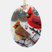 クリスマス深紅色 セラミックオーナメント (裏面)