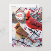 クリスマス深紅色 ポストカード (正面/裏面)