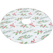 クリスマス混合植物柄エプロン ブラッシュドポリエステルツリースカート (アングル)