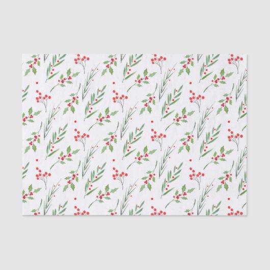 クリスマス混合植物模様ティッシュペーパー 薄葉紙 (正面)