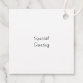 クリスマス混合植物模様メッセージカード フェイバータグ (裏面)