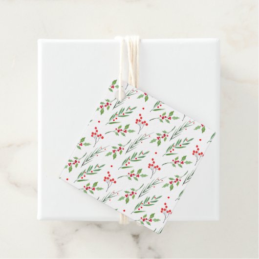 クリスマス混合植物模様メッセージカード フェイバータグ (インサイチュ)