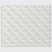 クリスマス混合植物模様包み紙 ラッピングペーパー (フラット)