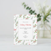 クリスマス混合植物模様招待状 招待状 (スタンド正面)