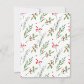 クリスマス混合植物模様招待状 招待状 (裏面)