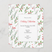 クリスマス混合植物模様招待状 招待状 (正面/裏面)