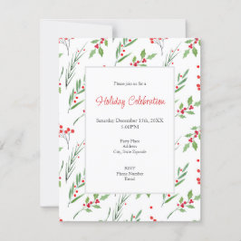 クリスマス混合植物模様招待状 招待状