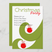 クリスマス渦巻形の 招待状 (正面/裏面)