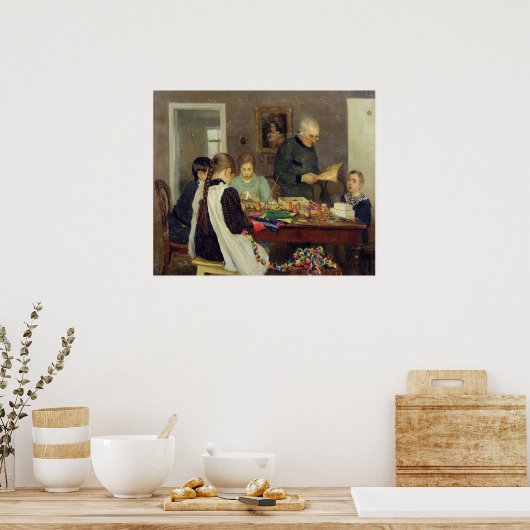 クリスマス準備， 1896 ポスター (キッチン)