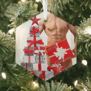 クリスマス滑りやすいジョーゲイプライドギフトLGBTQIAラップ ガラスオーナメント