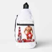 クリスマス滑りやすいジョーゲイプライドギフトLGBTQIAラップ スリングバッグ (正面)