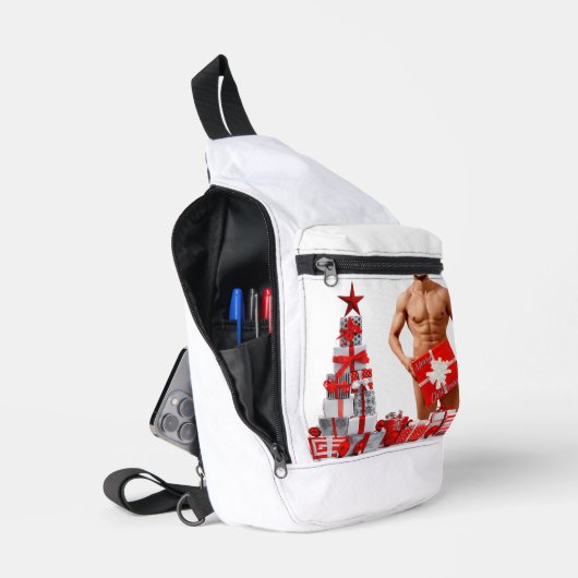 クリスマス滑りやすいジョーゲイプライドギフトLGBTQIAラップ スリングバッグ (見開き)