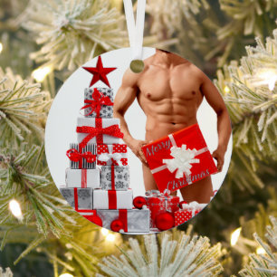 クリスマス滑りやすいジョーゲイプライドギフトLGBTQIAラップ メタルオーナメント