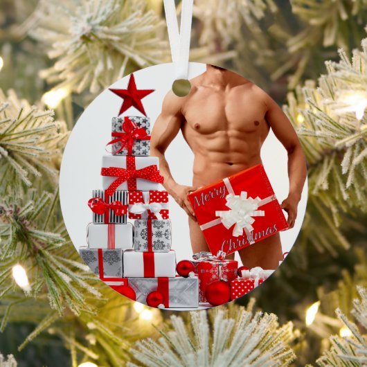 クリスマス滑りやすいジョーゲイプライドギフトLGBTQIAラップ メタルオーナメント (インサイチュ)