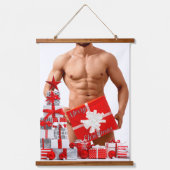 クリスマス滑りやすいジョーゲイプライドギフトLGBTQIAラップ 吊り下げ型タペストリー (正面)