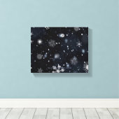 クリスマス滑りやすいジョー様々な形状のサイズを落とす キャンバスプリント (インサイチュ (ウッドフロア))