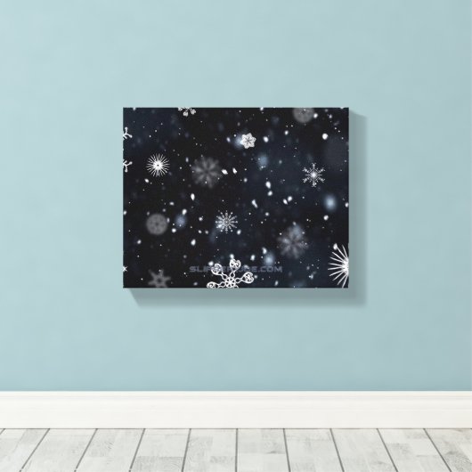 クリスマス滑りやすいジョー様々な形状のサイズを落とす キャンバスプリント (インサイチュ (ウッドフロア))