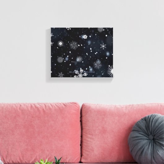 クリスマス滑りやすいジョー様々な形状のサイズを落とす キャンバスプリント (インサイチュ (リビング))