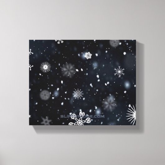 クリスマス滑りやすいジョー様々な形状のサイズを落とす キャンバスプリント (正面)