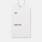 クリスマス漫画のクマと鳥のギフトラベル ギフトタグ (裏面)