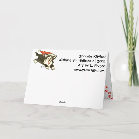 クリスマス漫画の子猫ジョイカード シーズンカード (裏面)