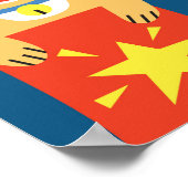 クリスマス漫画の猫のかわいい柄 ポスター (角)